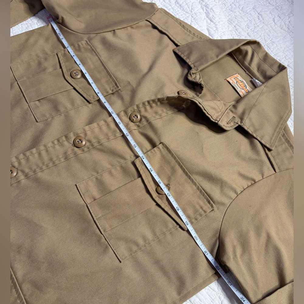 Vintage SAFTBAK Belted Hunting Jacket Medium Tan Safari Utility Coat USA - Picture 6 of 16